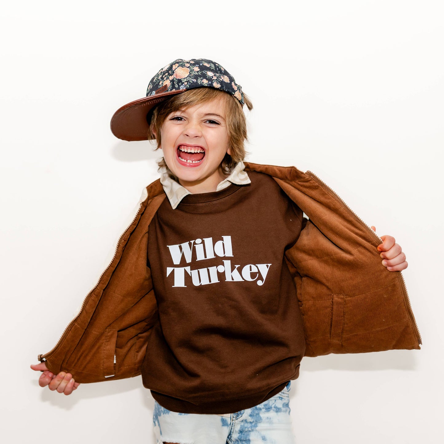 Wild Turkey | Kids Fall + Thanksgiving Sweatshirt