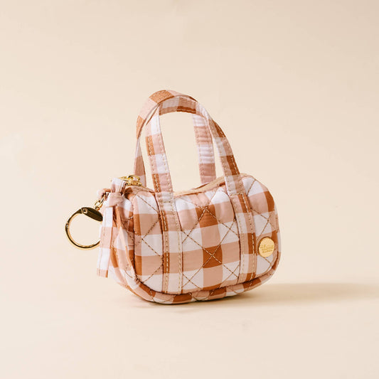 Itty Bitty Duffle Bag Charm-Maple Gingham