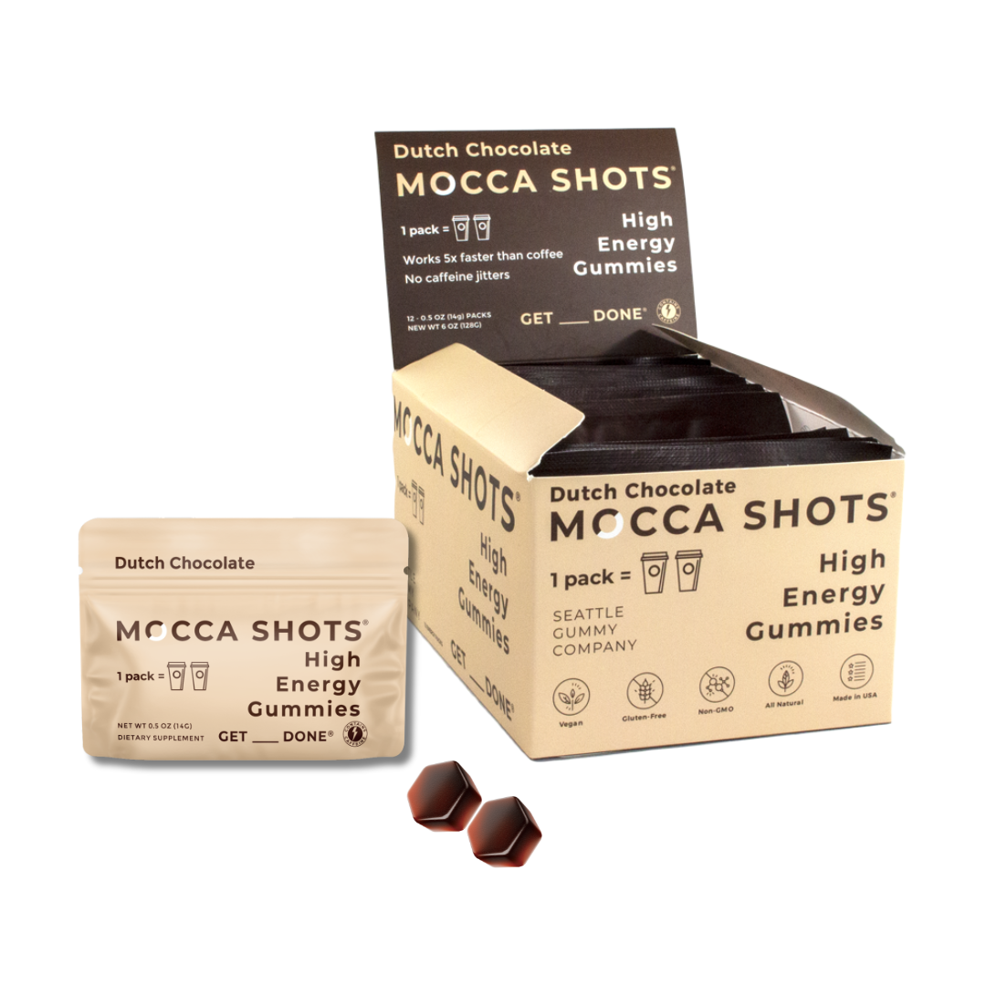 Mocca Shots Dutch Chocolate Caffeine Gummy | 2-Pack