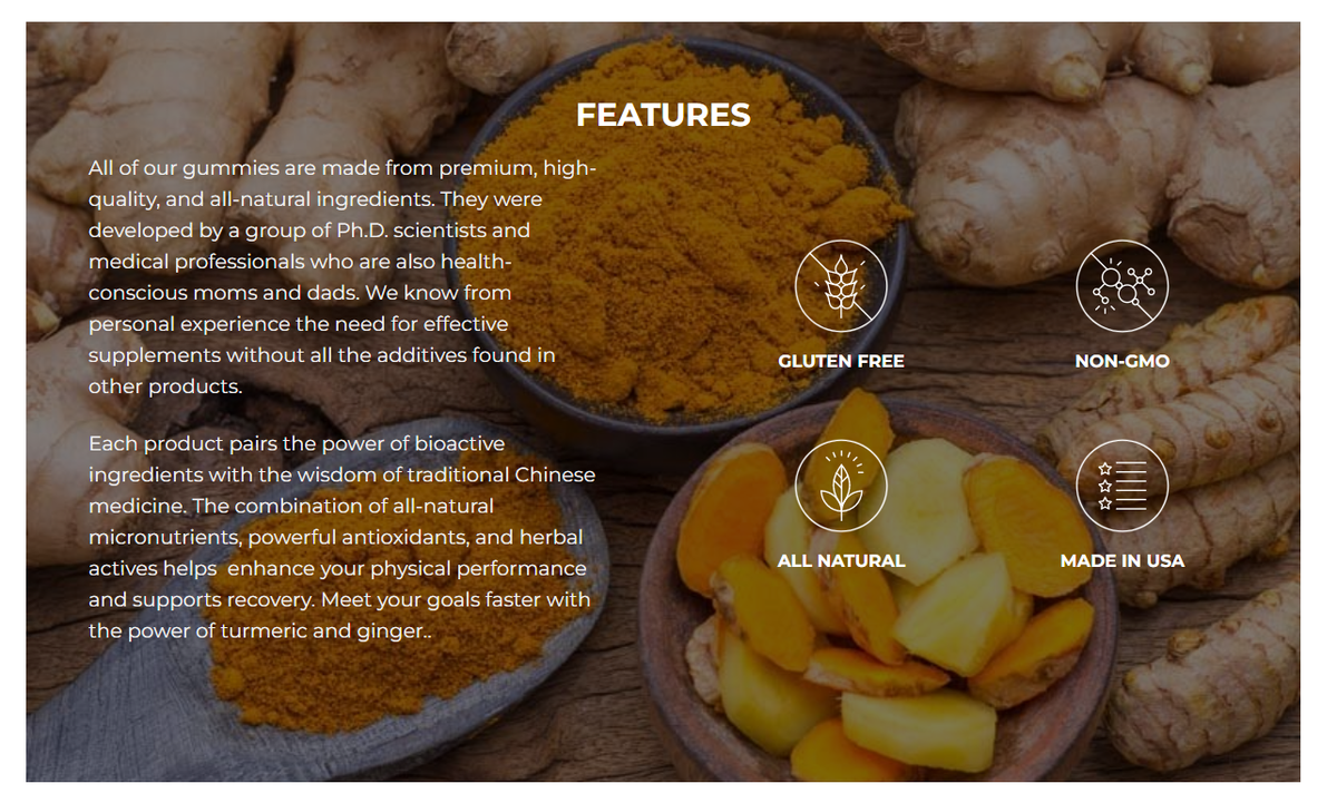 Turmeric & Ginger Gummies SUGAR FREE – Golden Glow | 2-Pack