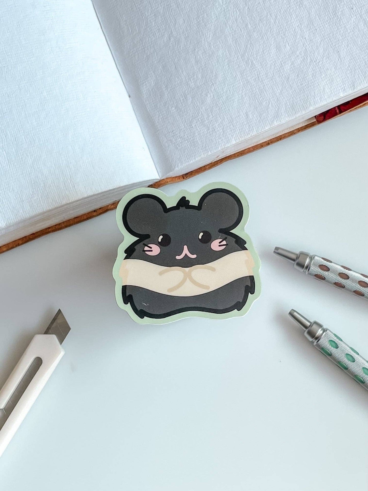 Oreo the Black Banded Hamster Vinyl Sticker(Waterproof)