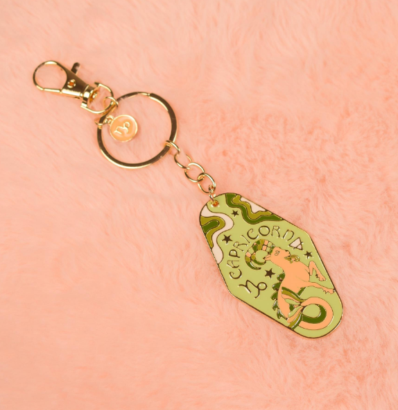 capricorn metal keychain