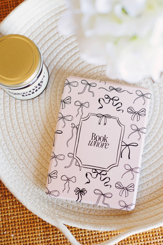 Book Whore Bows Clear Back and Handstrap Kindle Case