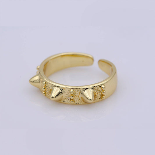 Gold Studed Ring, Minimalist Ring, Gold Ring, Dainty Ring, Ring, Stackable Ring, Midi Ring, Gold Stacking Ring, Gold Spike Adustable Ring R027