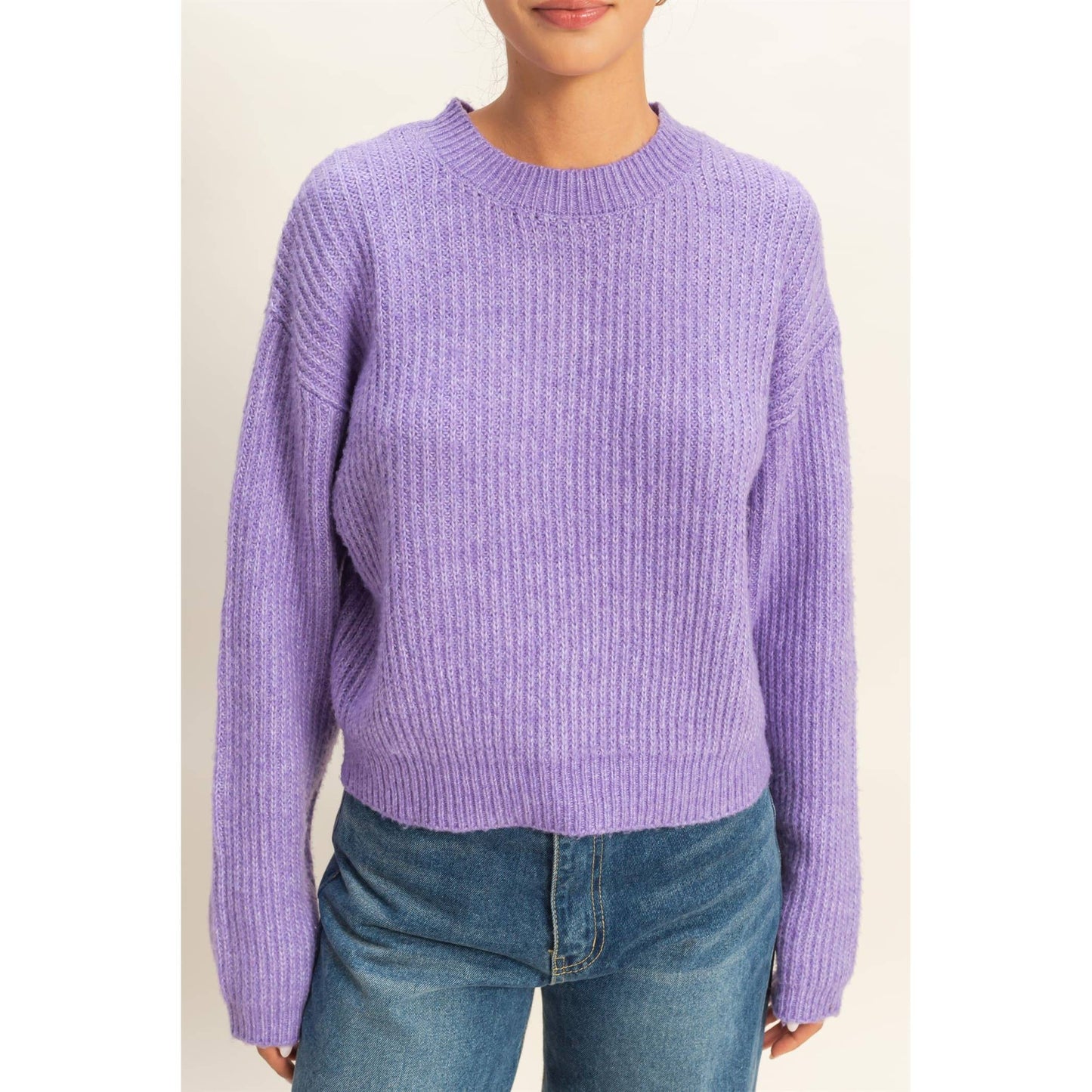 Ribbed Crew Neck Sweater