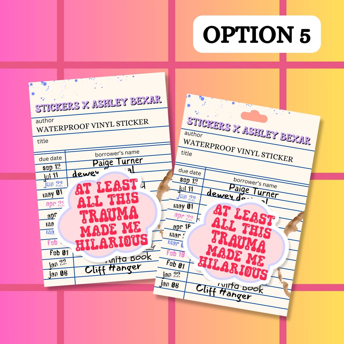 Funny Trauma Mental Health Waterproof Vinyl Sticker