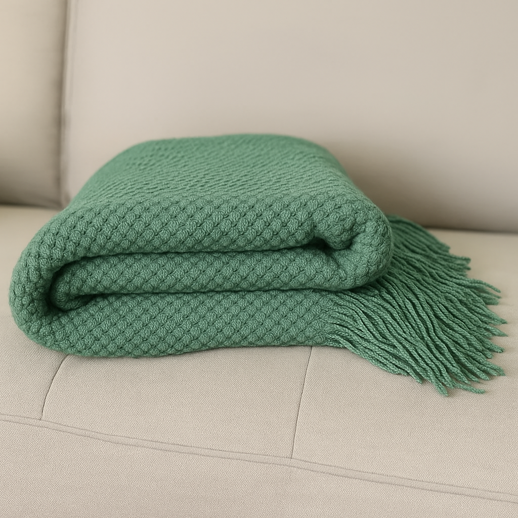 Eucalyptus Texturd Knit Throw Blanket  – 50"x60"