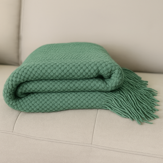 Eucalyptus Texturd Knit Throw Blanket  – 50"x60"