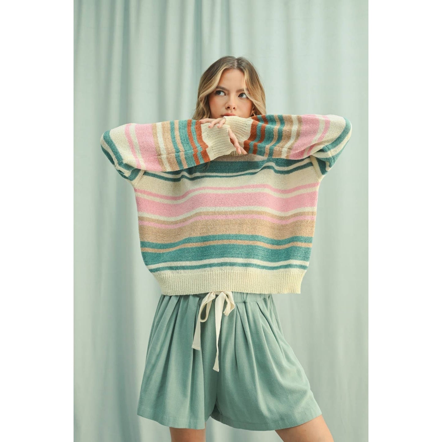 COLORBLOCK STRIPED SWEATER / WL25-11144