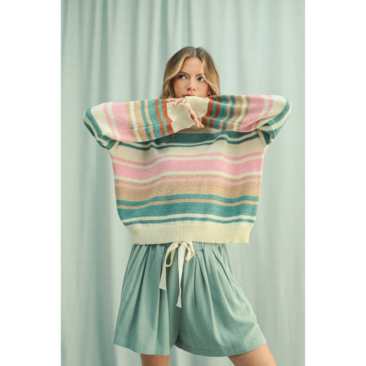 COLORBLOCK STRIPED SWEATER / WL25-11144