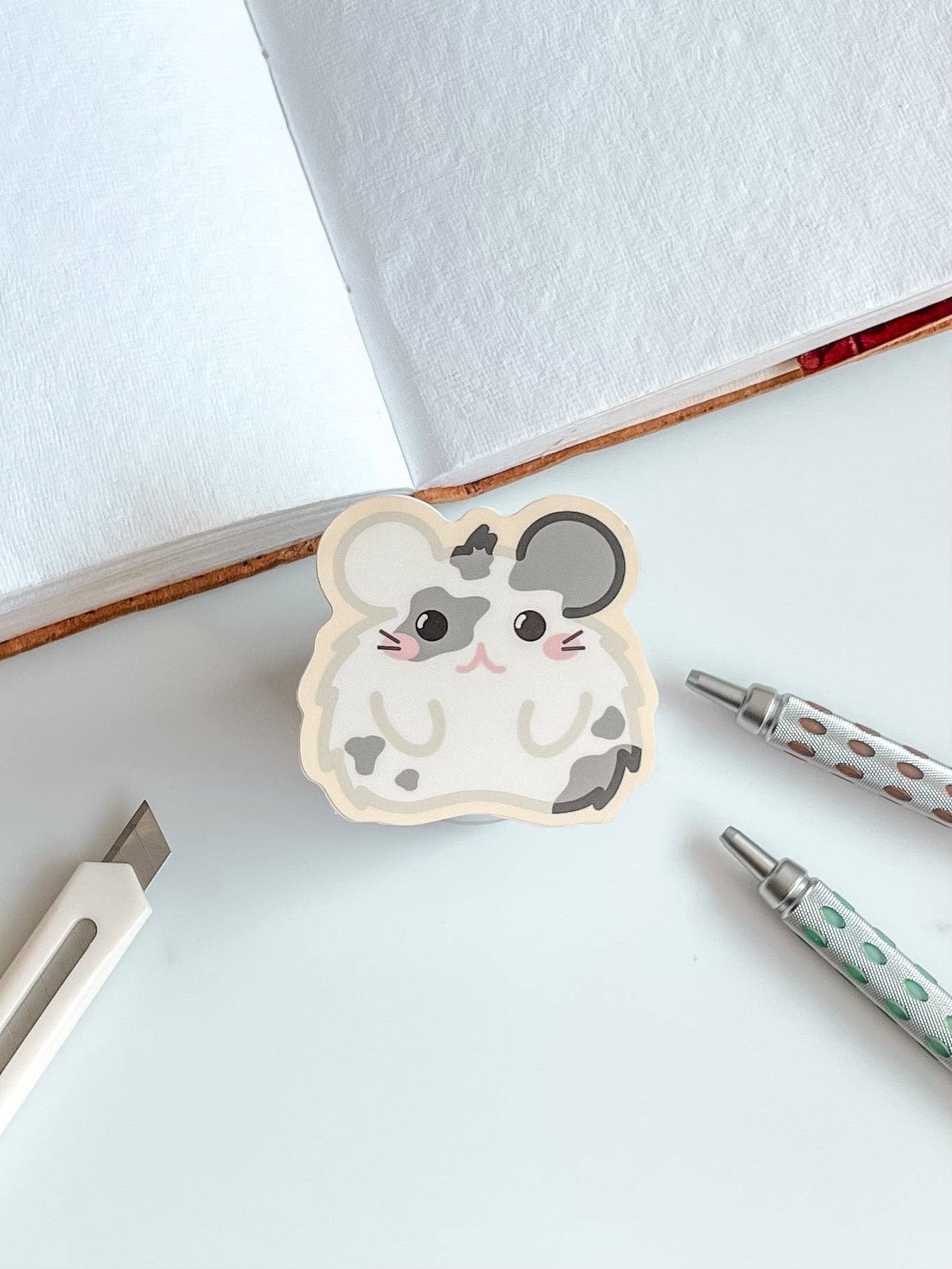 Crumbs the Gray Spotted Hamster Vinyl Sticker(Waterproof)