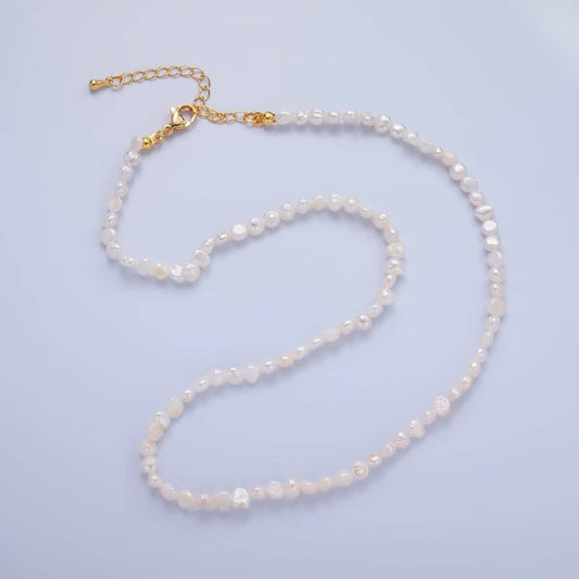 24K Gold Filled 5mm Mini Baroque Freshwater Pearl 16 Inch Necklace | WA-3020