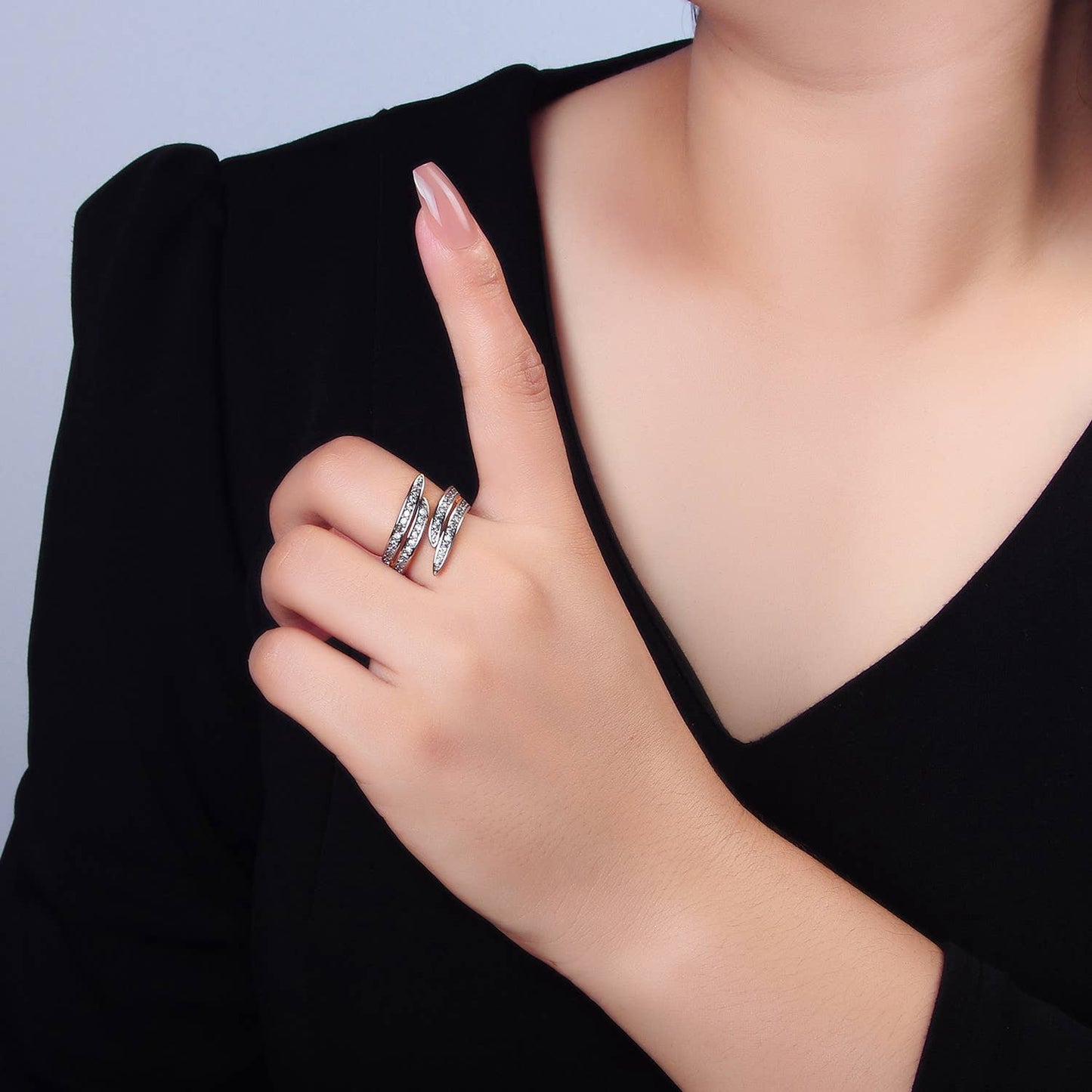 24K Gold Filled CZ Multiple Band Wrap Ring | O1420