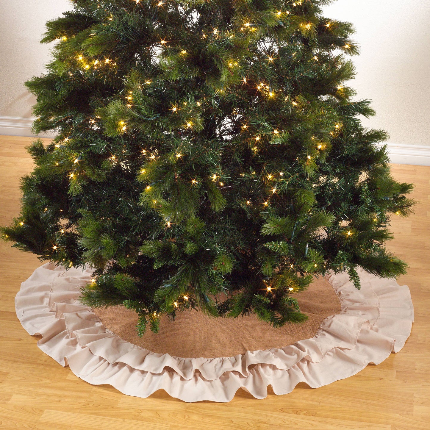 Cotton + Jute Ruffled Tree Skirt