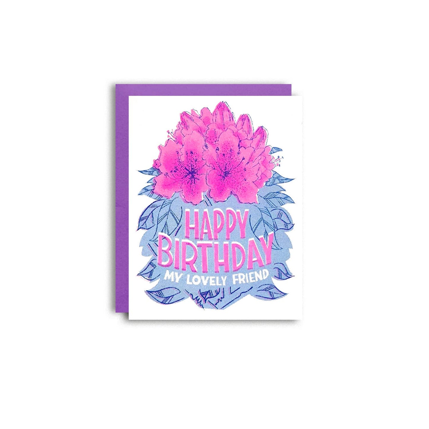 Lovely Rhody  Birthday - Cute Risograph Card