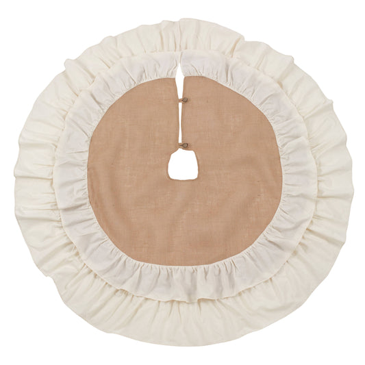 Cotton + Jute Ruffled Tree Skirt