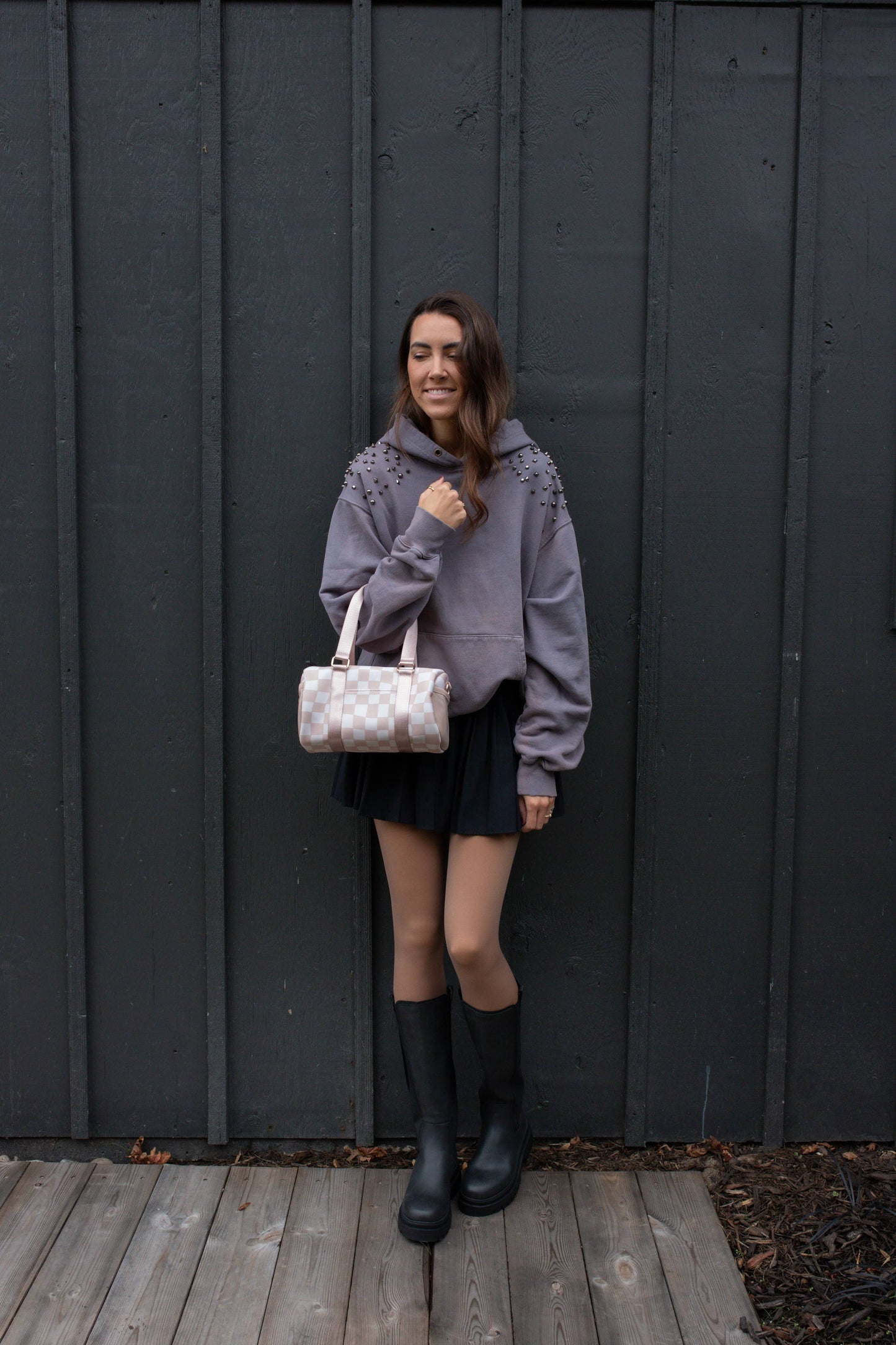 Barrel Bag in Ballet Checkered