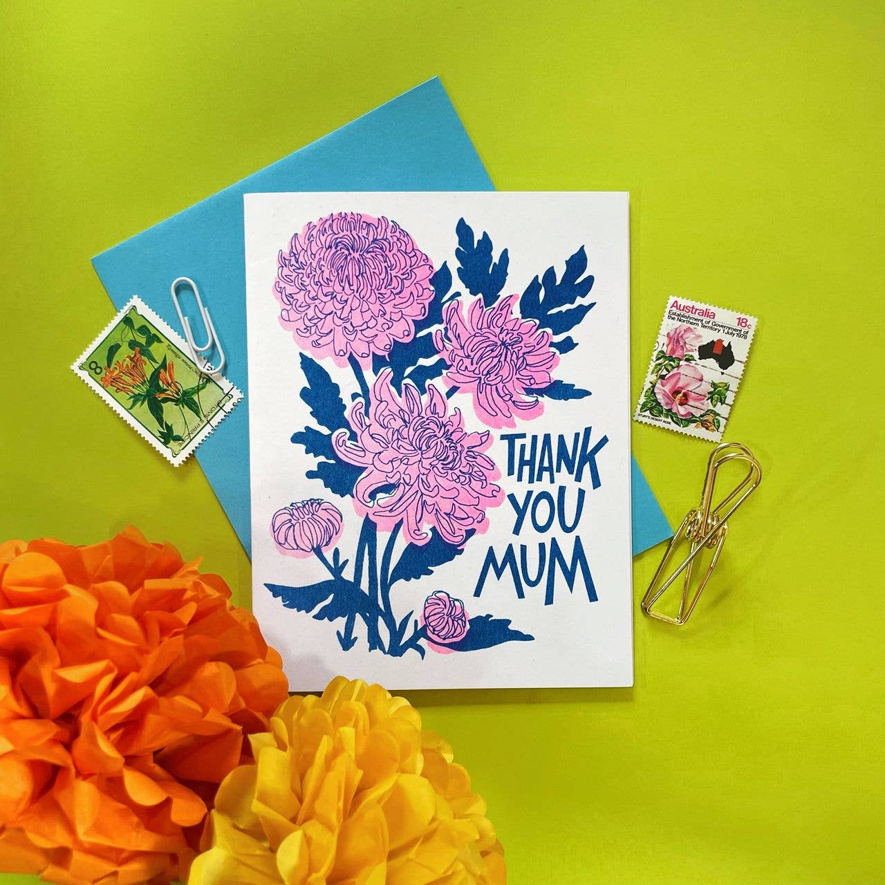 Thanks Mum Mother Risograph Greeting Card