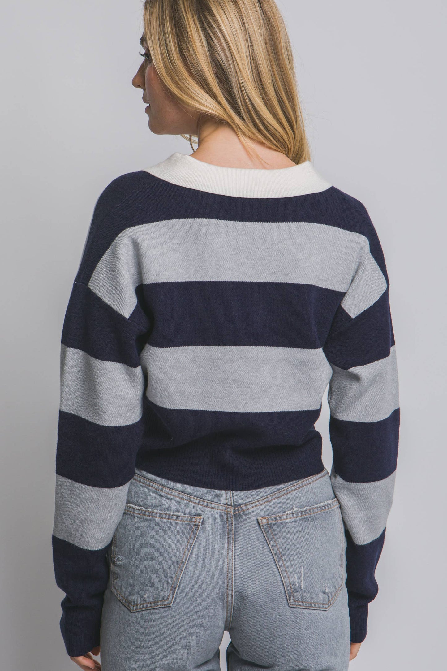 .....0807 Stripe Polo Sweater SI-28199