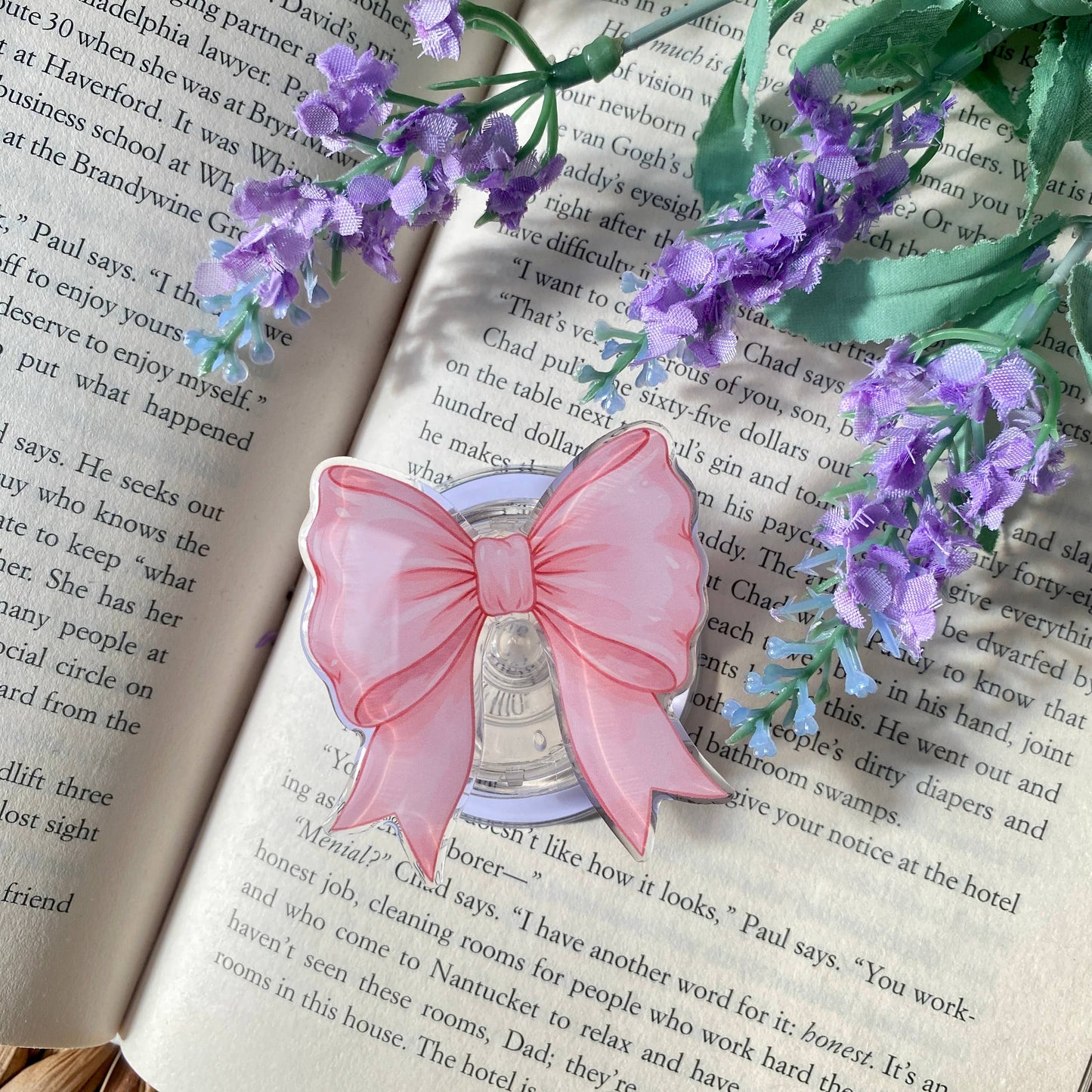 Pink Bow Coquette MagSafe Magnetic Phone Kindle Tablet Grip