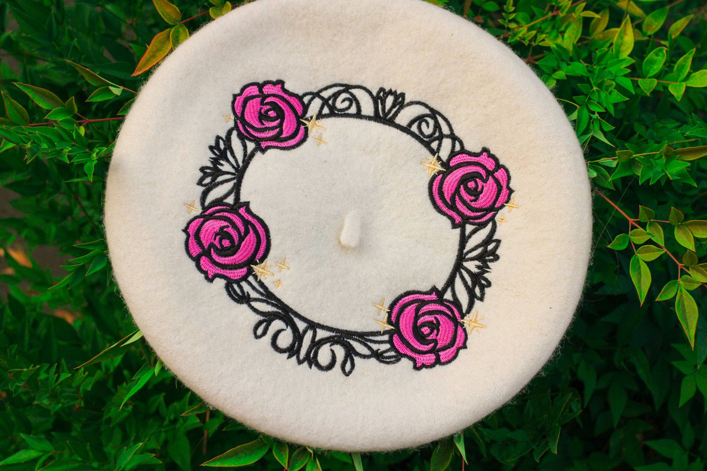 Revolutionary Rose Garden Embroidered Beret!