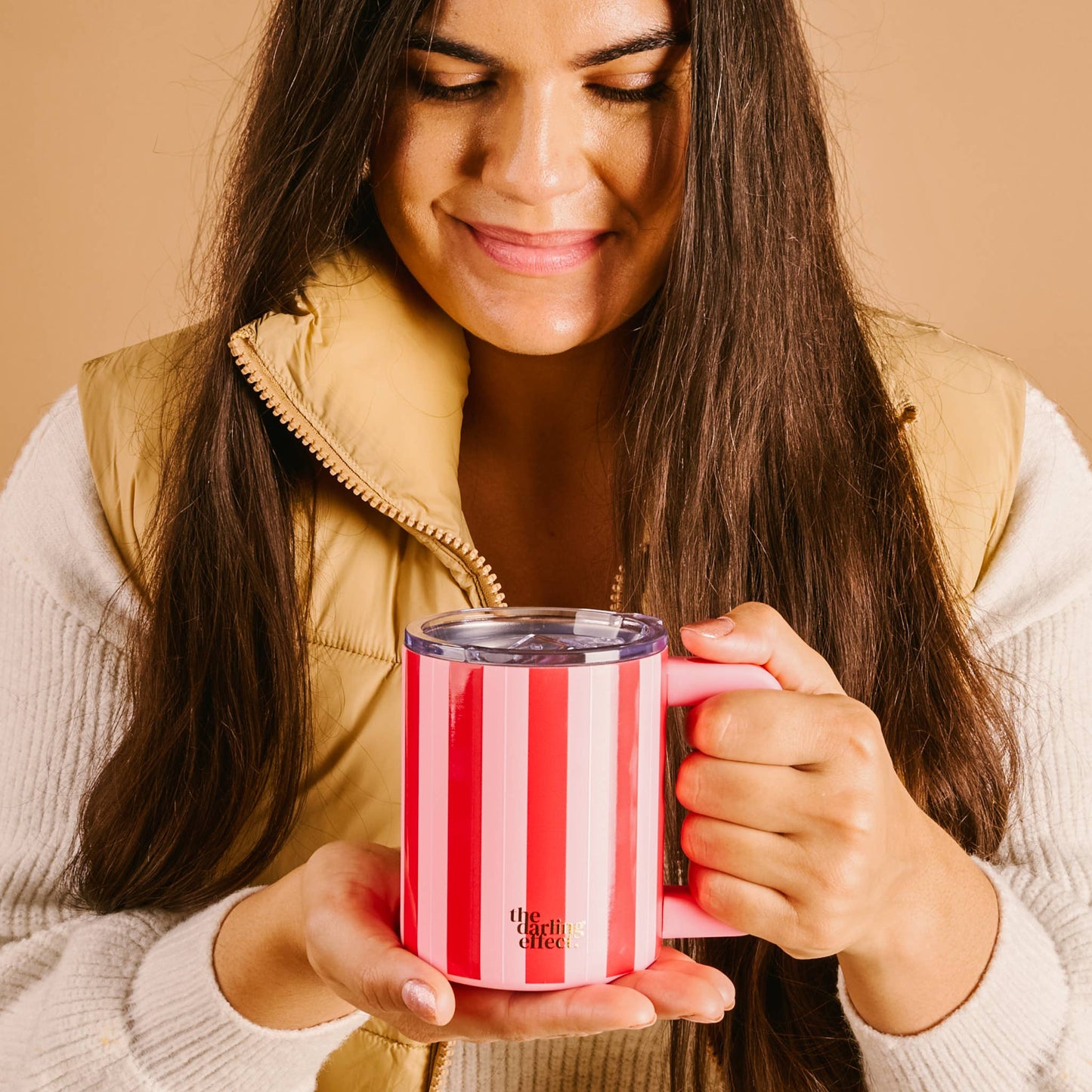 14 oz Insulated Mug-Peppermint Stripes