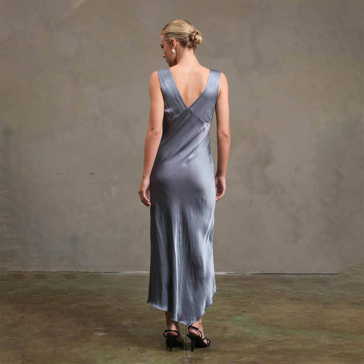 Side Slit Satin Dress - RD1010