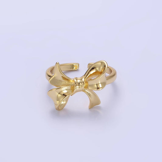 24K Gold Filled Tied Ribbon Bow Minimalist Ring