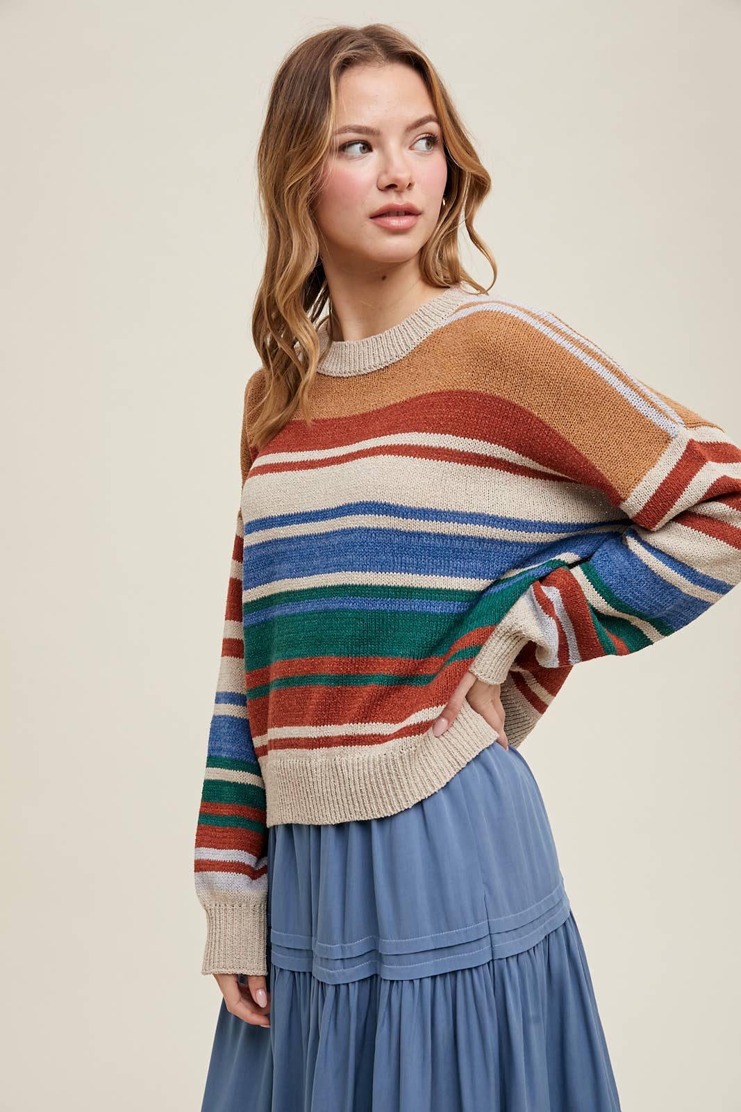 COLORBLOCK STRIPED SWEATER / WL25-11144