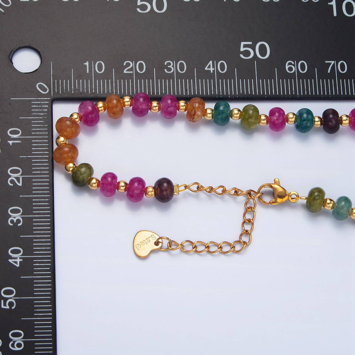24K Gold Filled Agate Shell Pearl Beaded Necklace | WA-2644