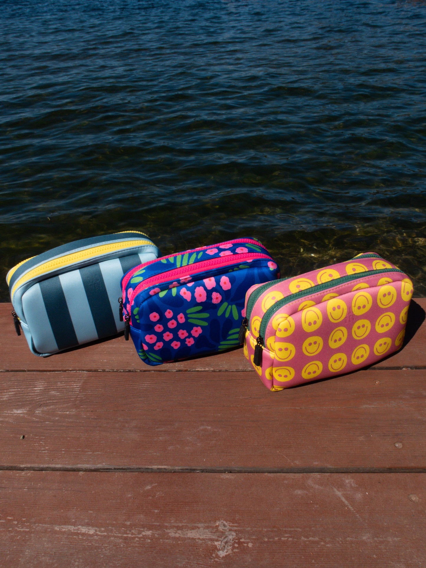 Neoprene Pouch in Blue Floral