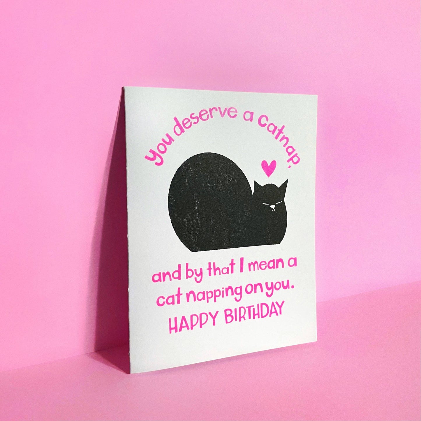 Cat Nap Birthday - Cute Letterpress Greeting Card