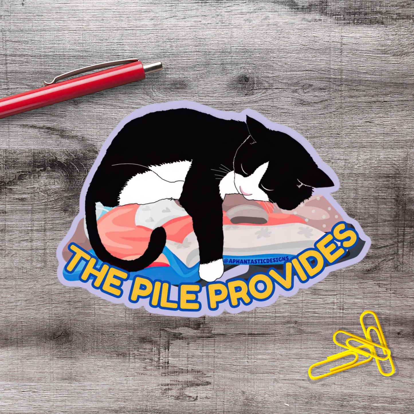The Pile Provides Cat Vinyl Sticker