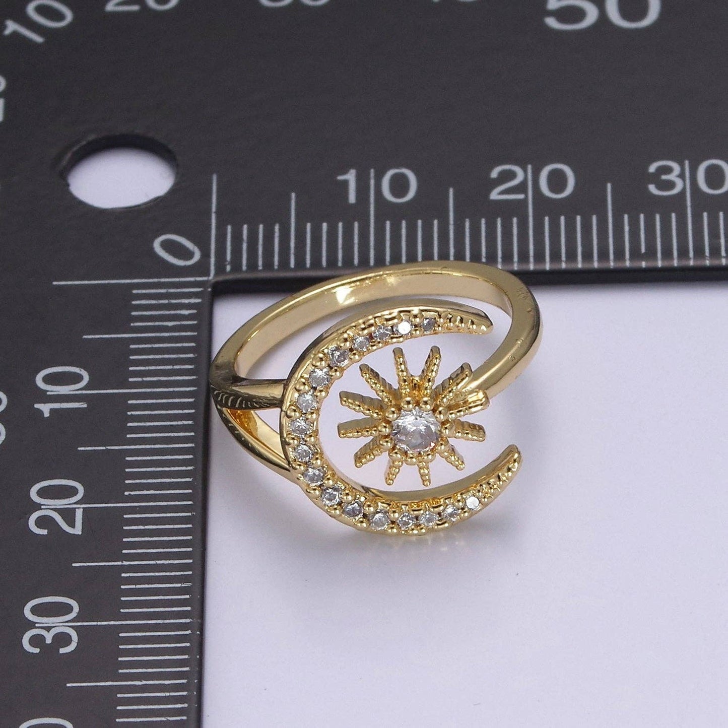 24K Gold Filled Micro Pave Crystal Cubic Zirconia Celestial