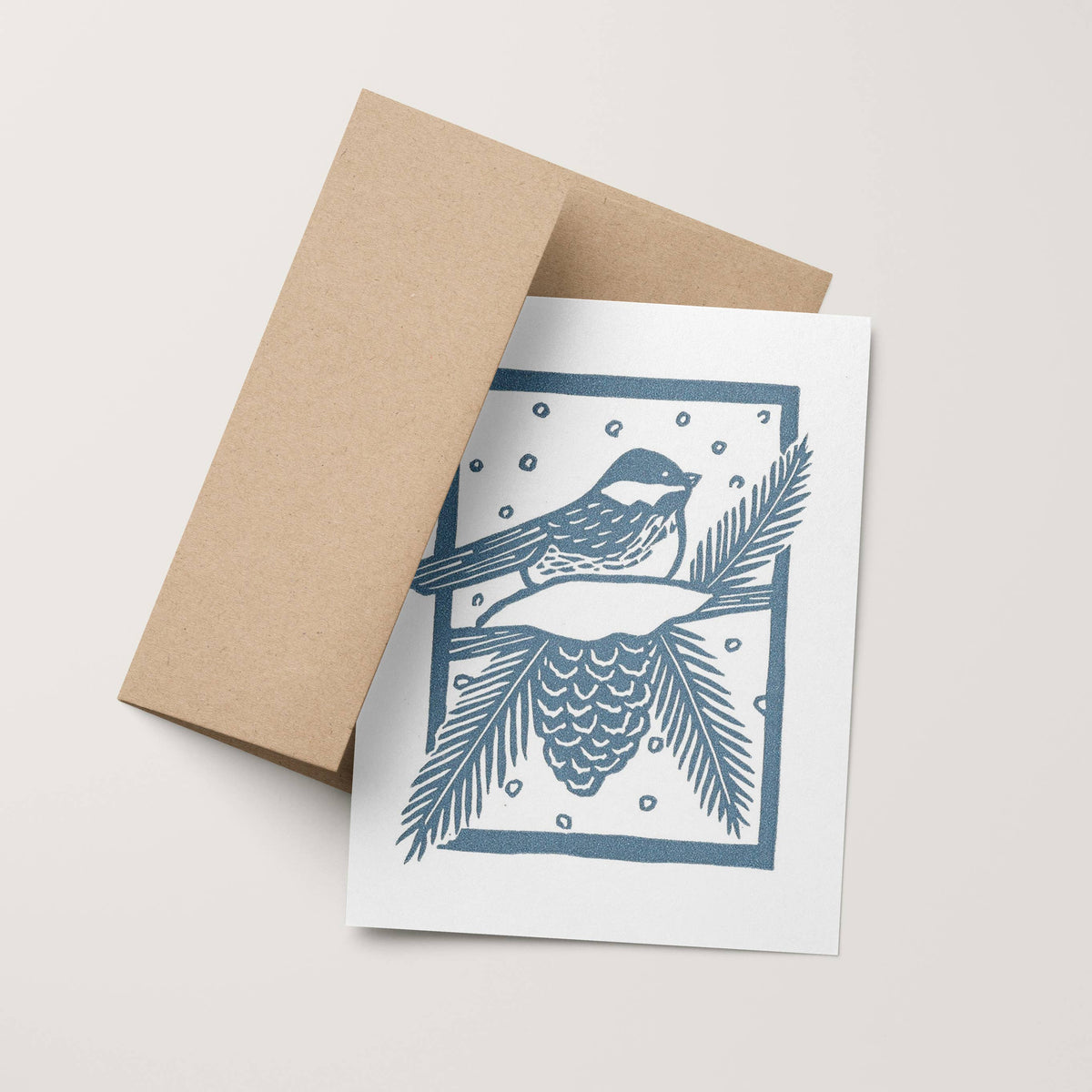 Snowy Chickadee Holiday Card