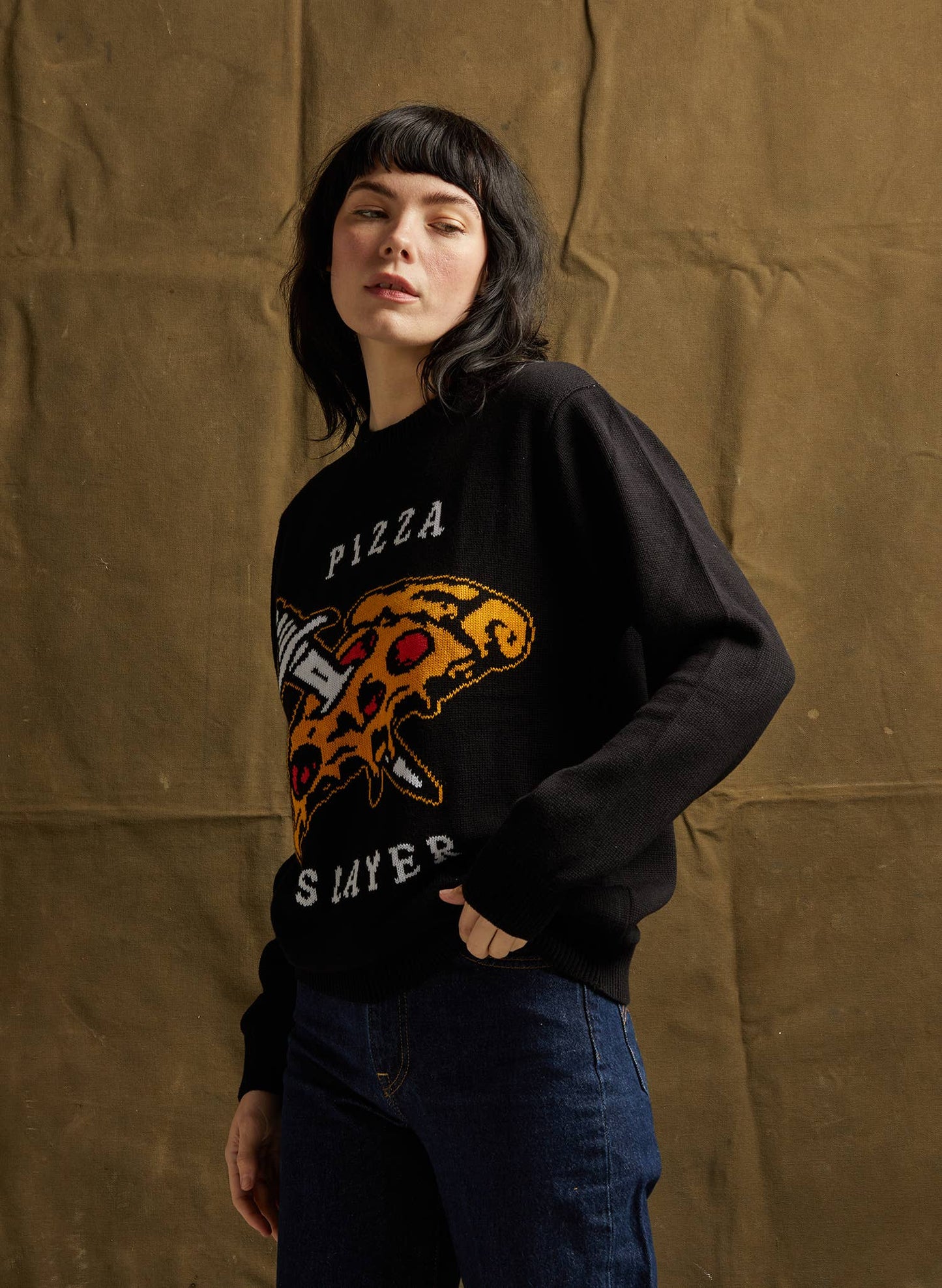 Pizza Slayer Knit Sweater