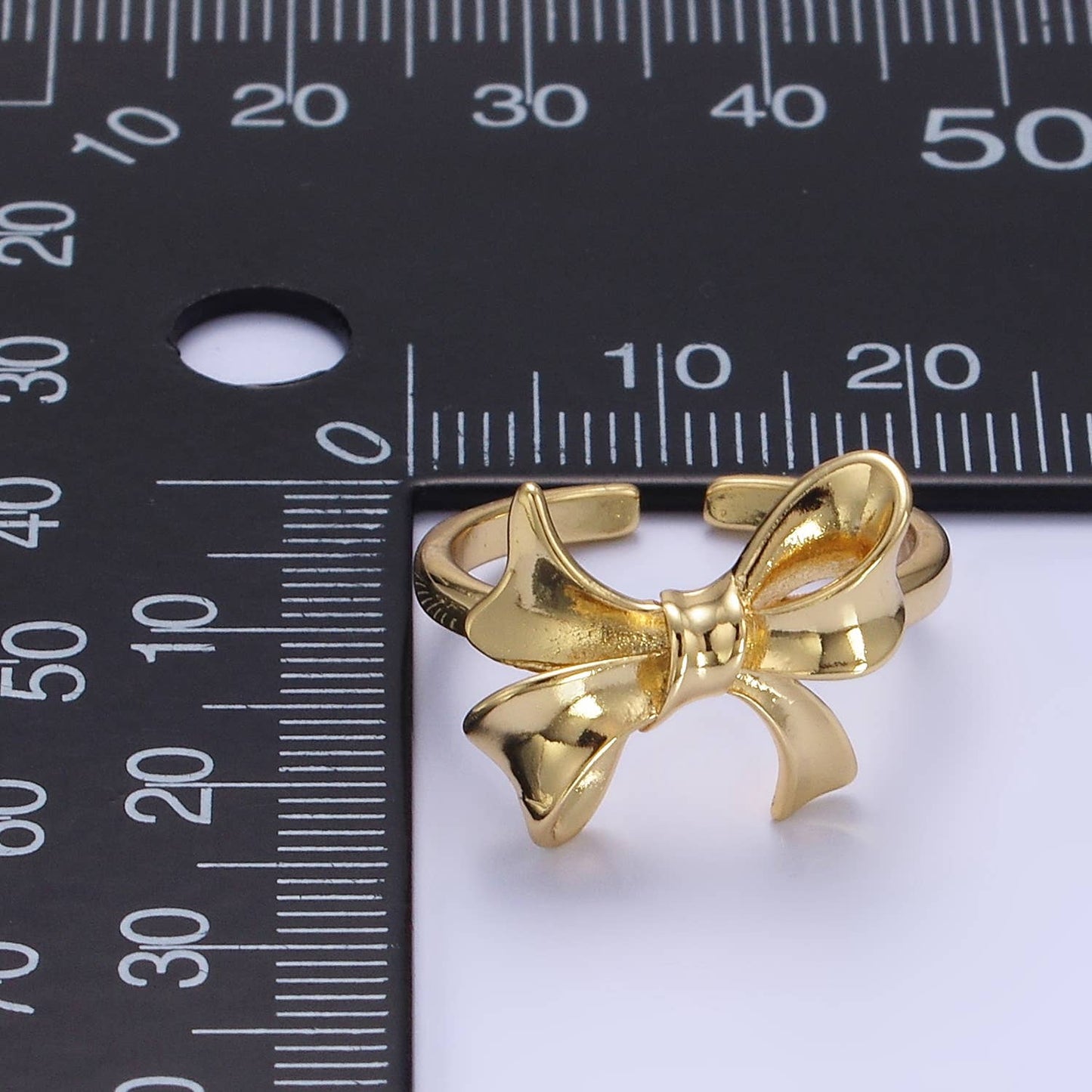24K Gold Filled Tied Ribbon Bow Minimalist Ring