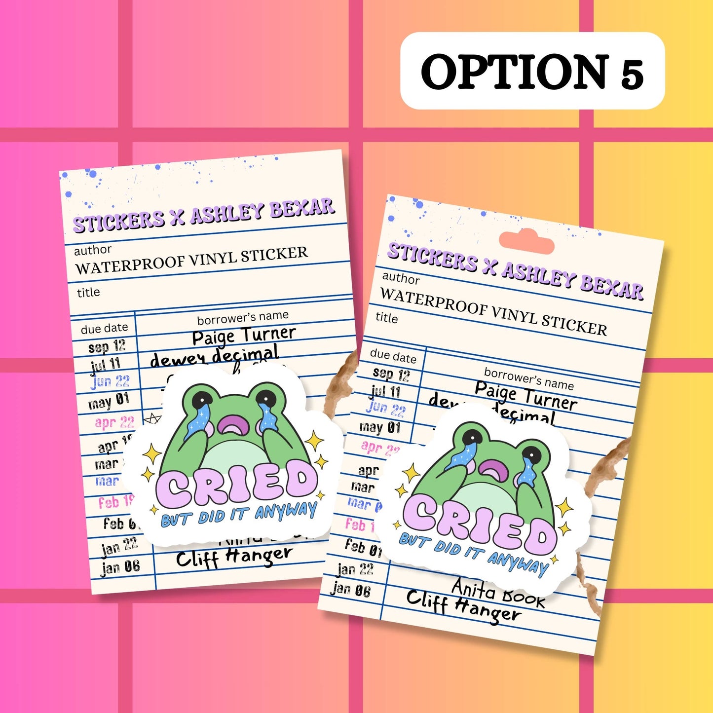 Frog Cry Relatable Mental Health Waterproof Vinyl Sticker