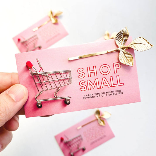 Thank You Gifts Gold Leaf Hair Clip | SHOP SMALL Card