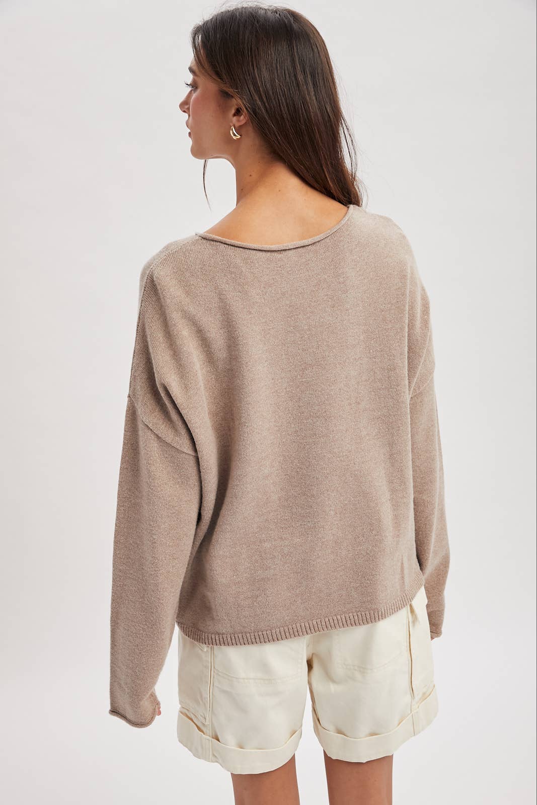 BOAT NECK LIGHTWEIGHT SWEATER / WL25-12396
