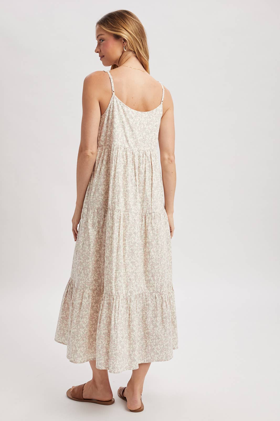 FLORAL TIERED MIDI DRESS / WL25-12191