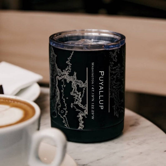 Puyallup WA Map Insulated Cup in Matte Black