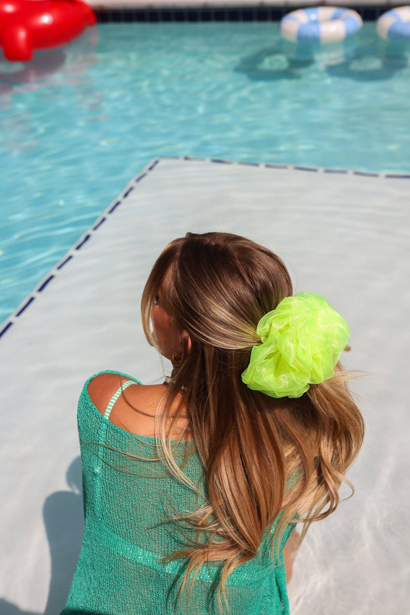 NEON JUMBO ORGANZA SCRUNCHIES