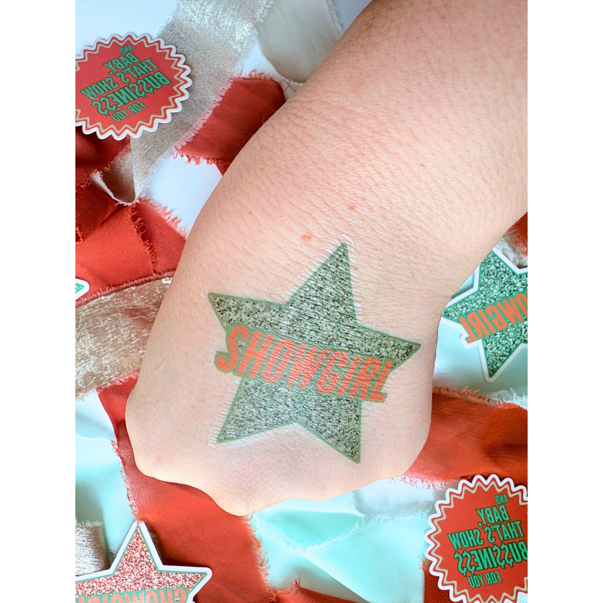 Showgirl temporary tattoos for release|showgirl party