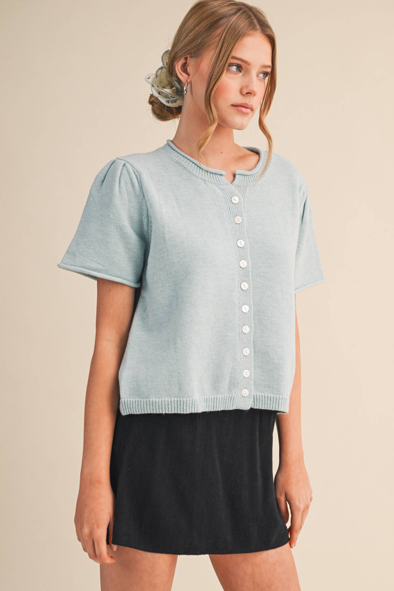 SHORT SLEEVE SWEATER CARDIGAN MSW11297