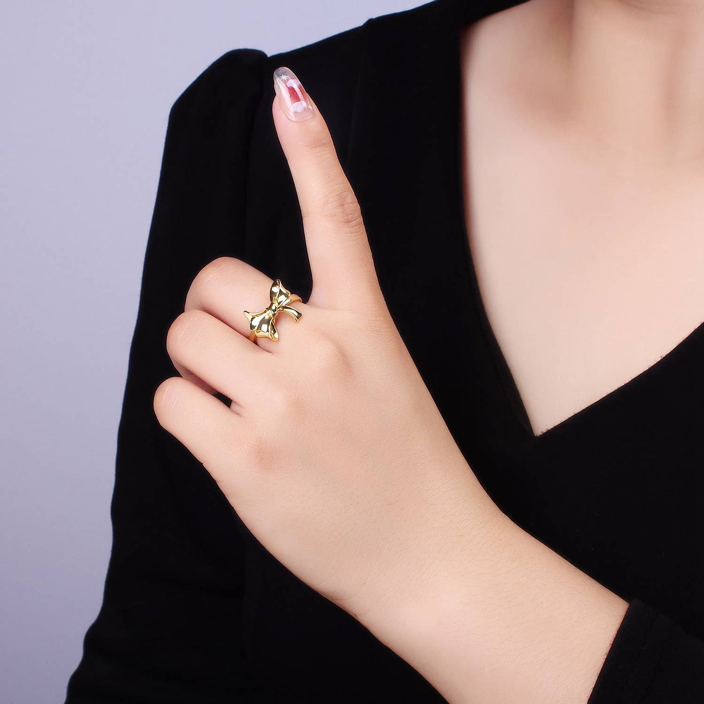 24K Gold Filled Tied Ribbon Bow Minimalist Ring
