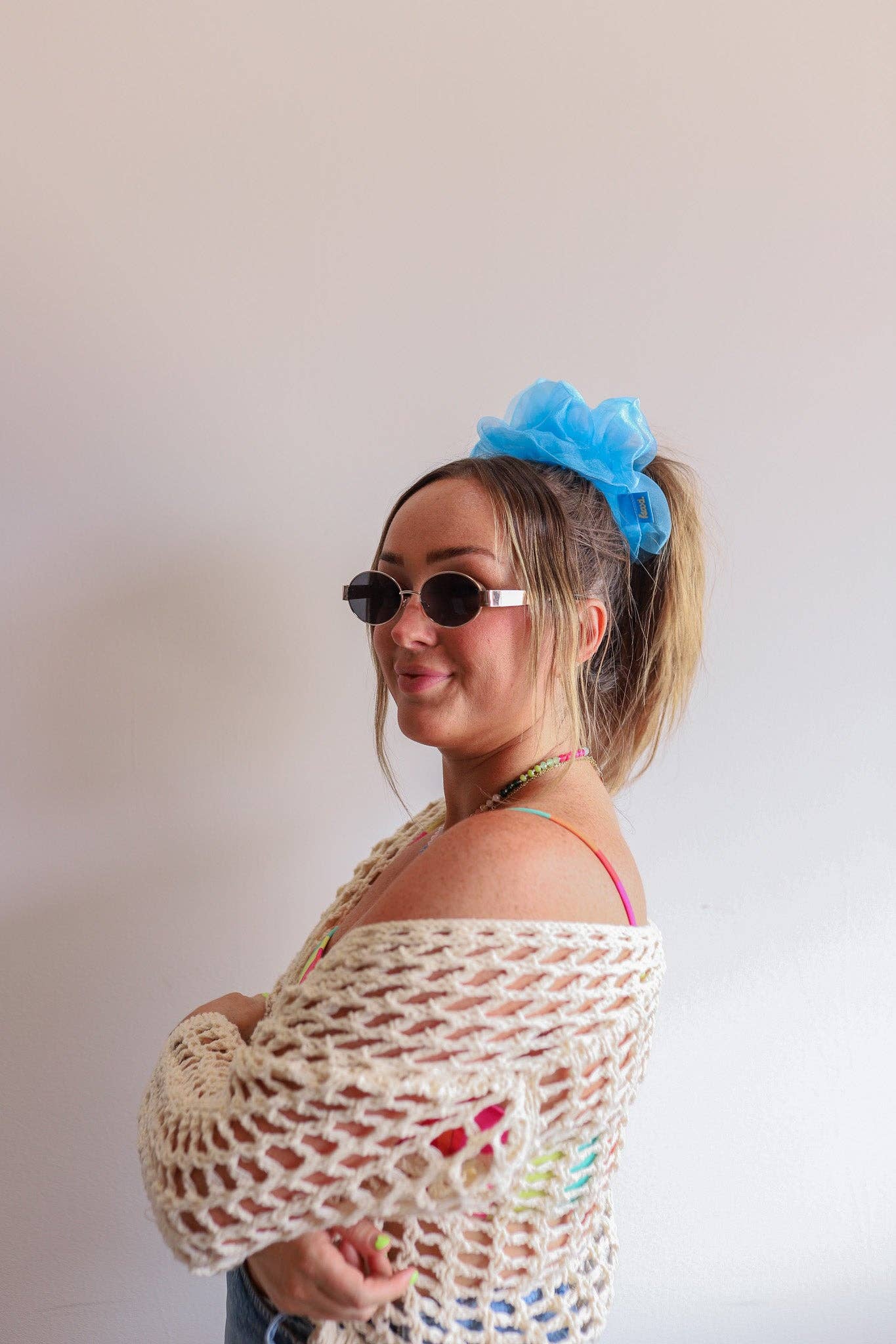NEON JUMBO ORGANZA SCRUNCHIES