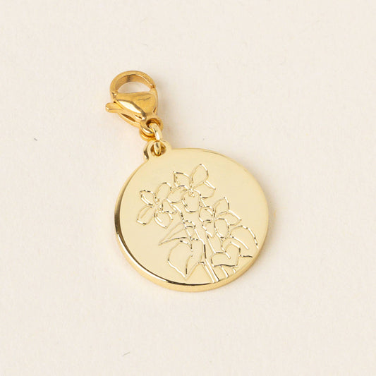 Jewelry Birth Flower Charm Gold-March