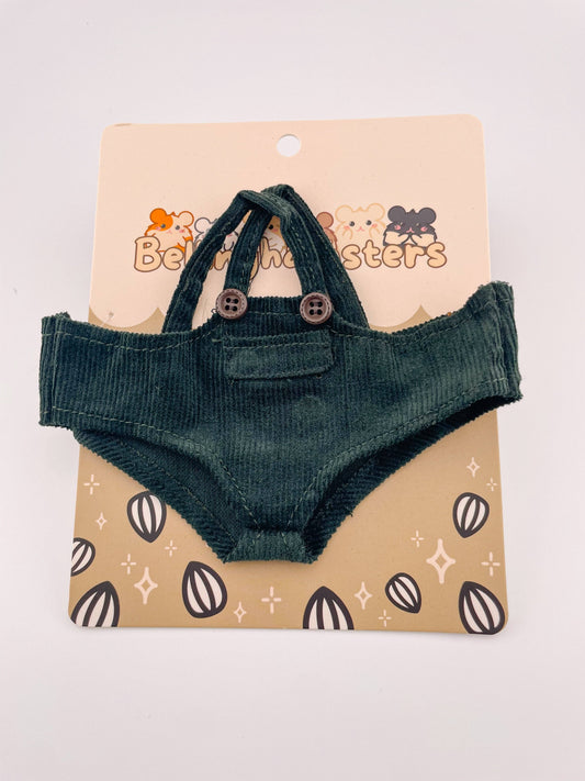 Green Corduroy Overalls - Plushie Accessories