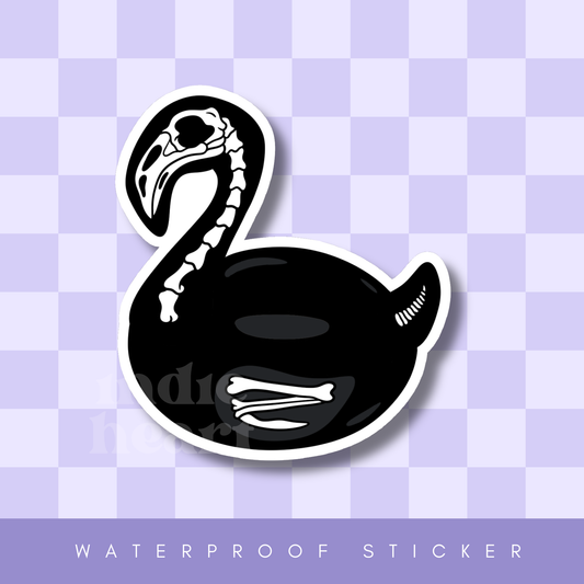 Skeleton Flamingo Float Sticker